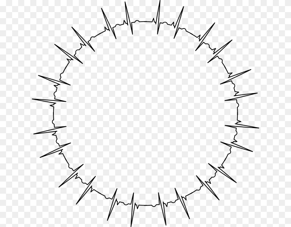 Line Artanglesymmetry Ekg Circle Vector, Gray Png