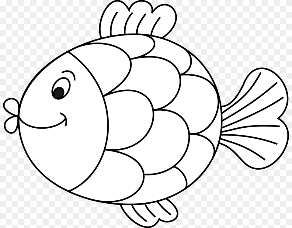 Line Artartfish Fish Clipart Black And White, Face, Head, Person, Animal Free Png Download