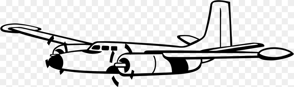 Line Artautomotive Exteriorwing Propellor Plane Clip Art, Gray Free Transparent Png