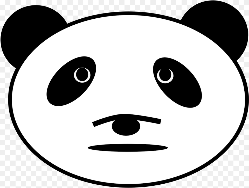 Line Artheadeye Clipart Royalty Free Svg Cute Panda Shy Cartoon, Stencil, Disk Png