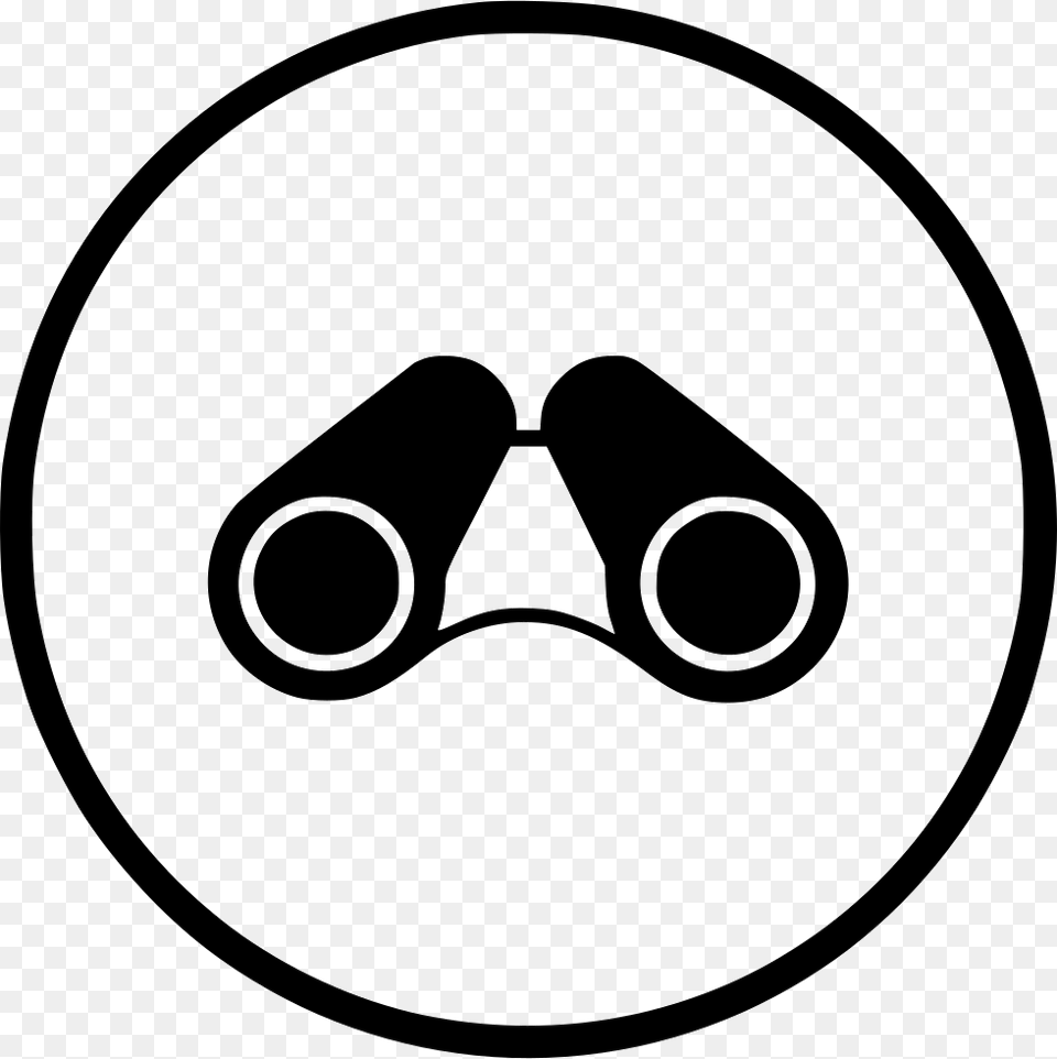 Line Artnosecircleclip Bookbinoculars Telescope Icon Round Black, Smoke Pipe, Binoculars Free Transparent Png