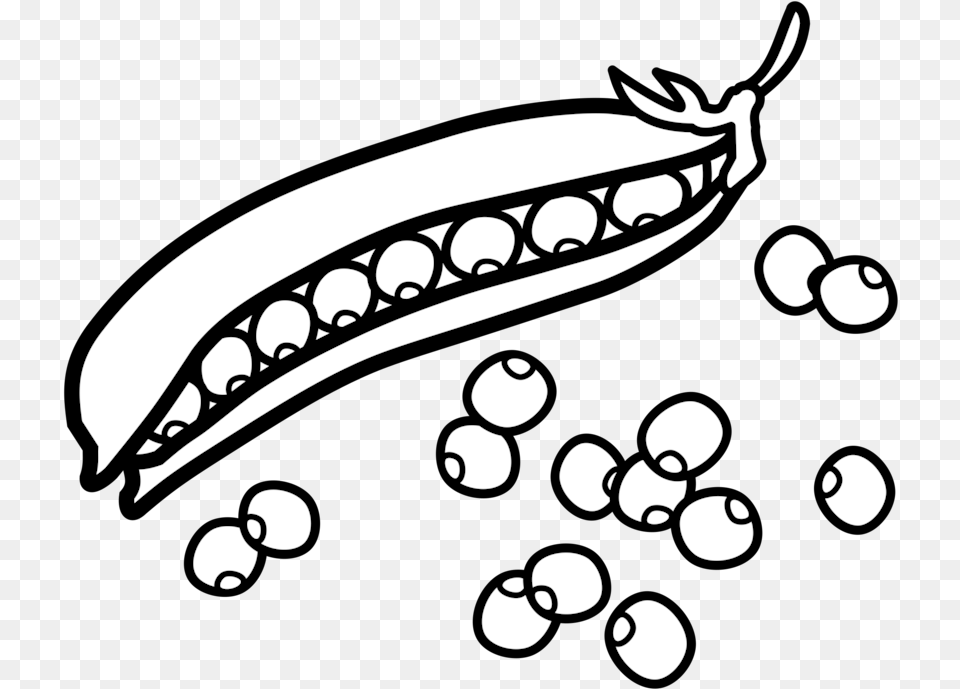 Line Artplantdrawing Clipart Royalty Svg Green Peas Clipart Black And White, Food, Produce, Pea, Plant Free Png Download