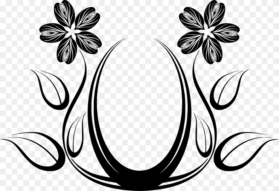 Line Artplantflower Line Art Flower Designs, Gray Free Png