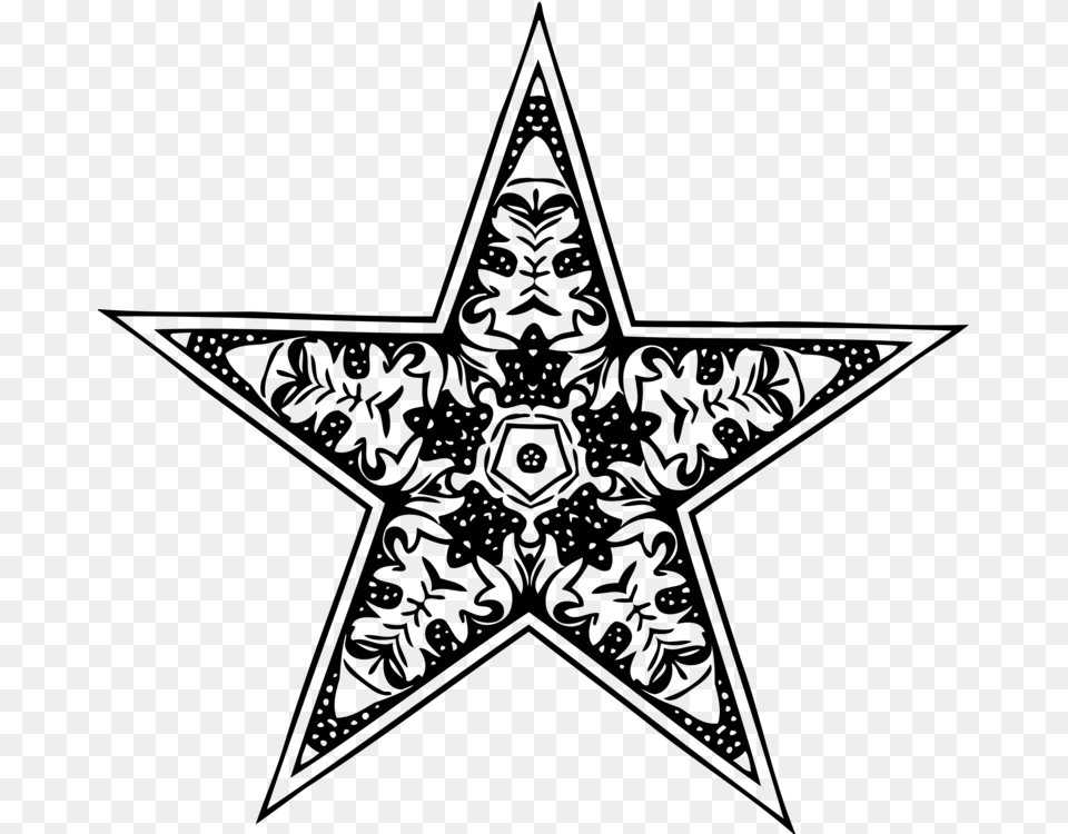 Line Artplantstar Estampado Blanco Y Negro De Estrellas, Gray Png Image