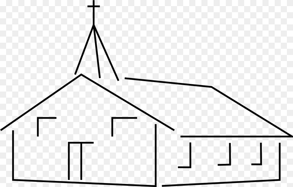Line Artshedtriangle Church Clipart Black And White Free, Gray Png Image
