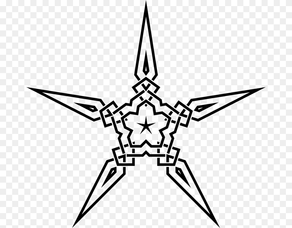 Line Artstarsymmetry Starfish Clipart, Gray Free Transparent Png