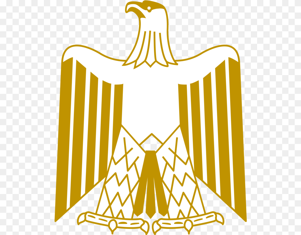 Line Artsymmetryarea Clipart Royalty Svg Egyptian Eagle On Flag, Emblem, Symbol, Gold, Logo Free Png Download
