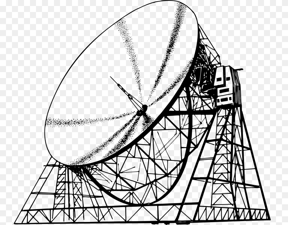 Line Arttelecommunications Engineeringantenna Radio Telescope Clip Art Black And White, Gray Free Png Download