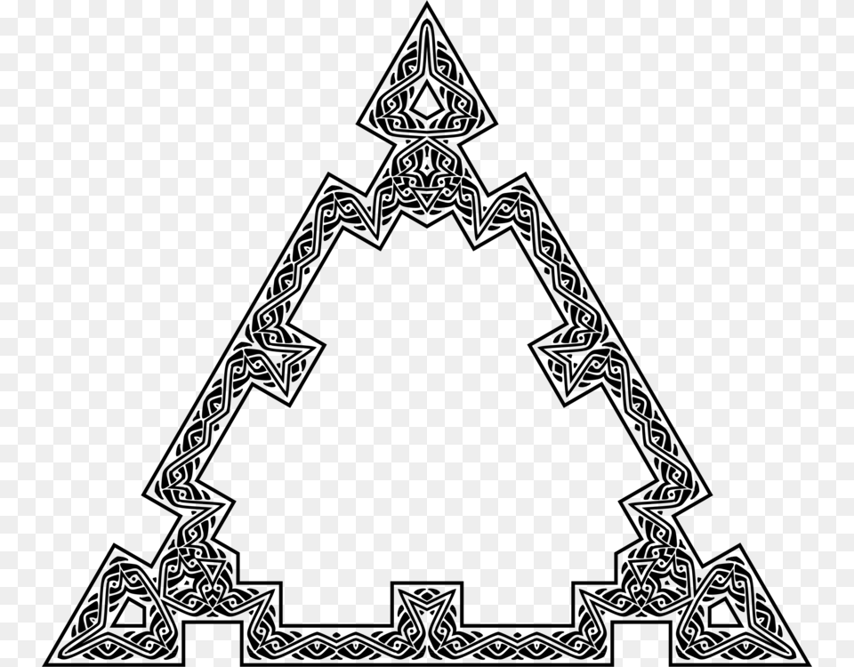 Line Arttrianglesymmetry Line Art, Gray Png Image