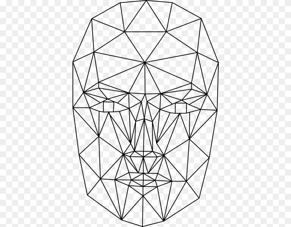 Line Arttrianglesymmetry Wireframe Head, Gray Png