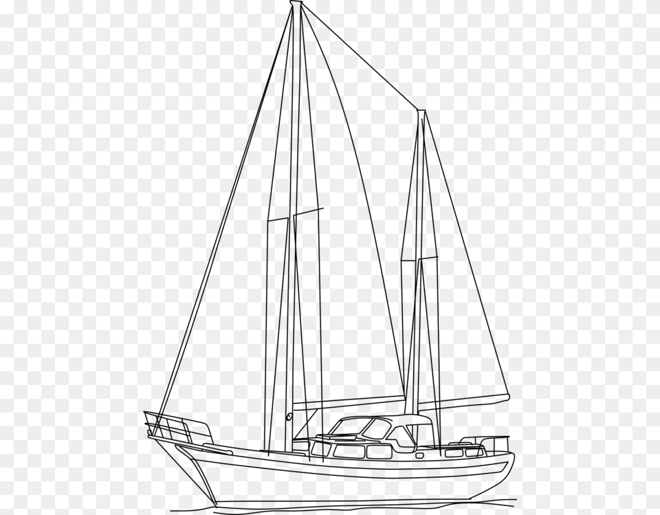 Line Artwatercraftsailing Sail, Gray Free Transparent Png