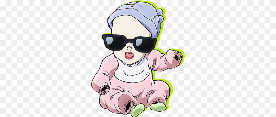 Line Charactersjojosbizarreadventurediamondisunbreakable Shizuka Joestar Part 4, Accessories, Sunglasses, Baby, Person Png Image