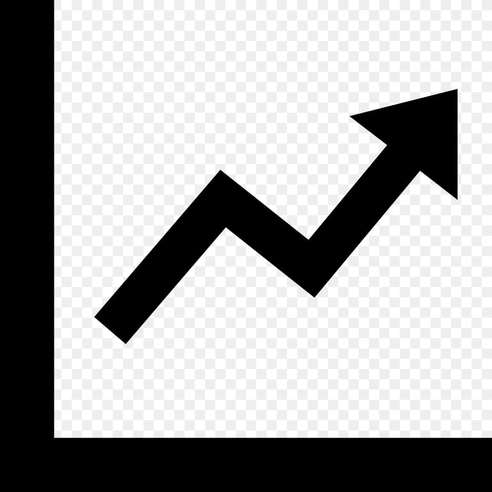 Line Chart Icon, Gray Free Png Download