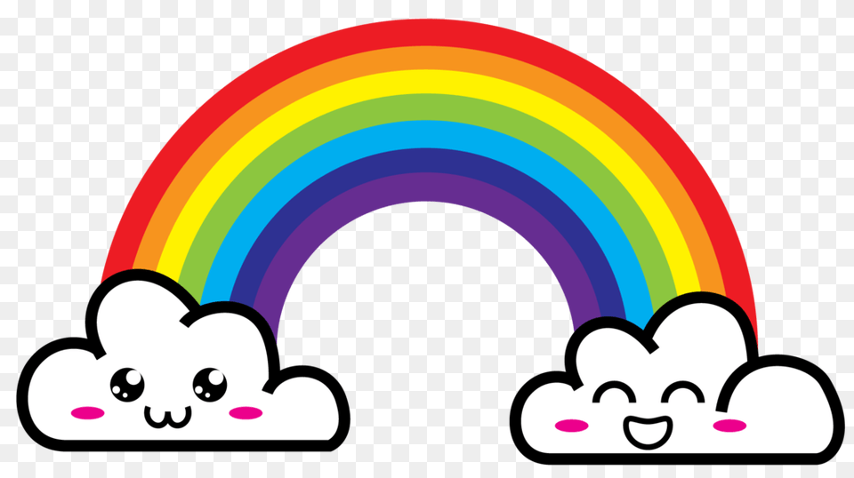 Line Clipart Rainbow Dash Cloud Cartoon Rainbow With Clouds, Nature, Outdoors, Sky Free Png Download