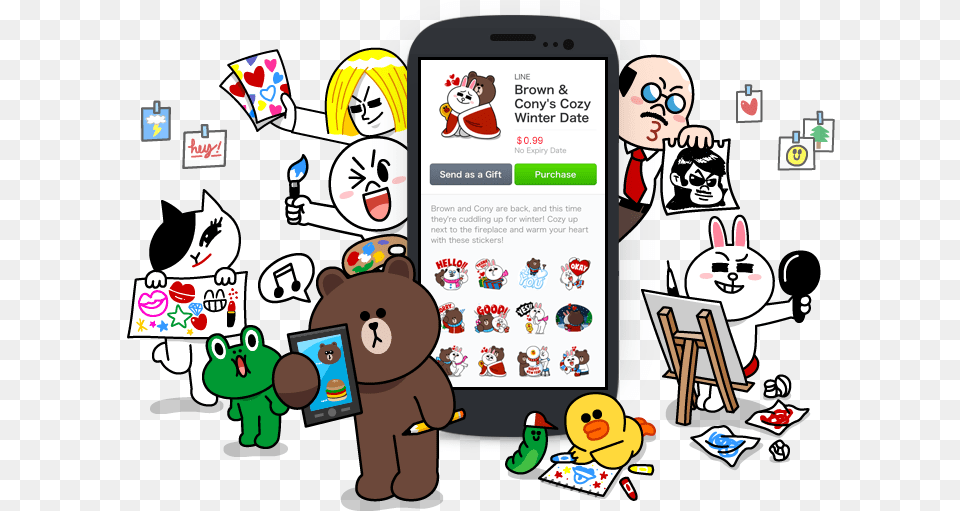 Line Creators Market Now Taking Line App, Animal, Mammal, Bear, Wildlife Free Png Download