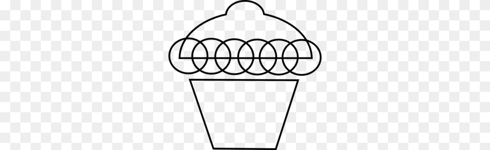 Line Cupcake Clip Art, Gray Png