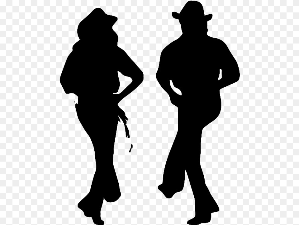 Line Dance Silhouette Man And Woman Walking Silhouette, Adult, Male, Person Png