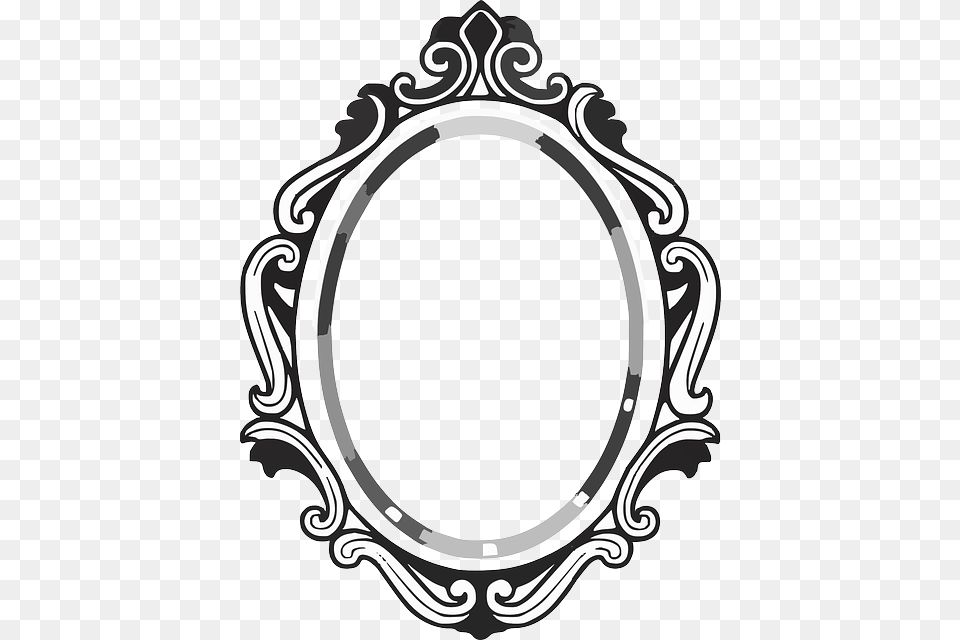 Line Drawing Mirror Frame, Oval, Smoke Pipe Png Image