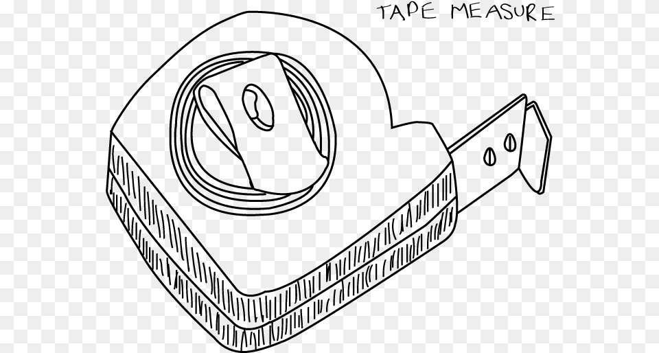 Line Drawing Of Everyday Objects Draw A Measuring Tape, Gray Free Png