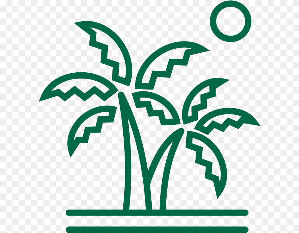 Line Drawing Of Palms On An Island With The Sun In Adventurous Travel Agency Logo, Art, Graphics, Pattern Free Transparent Png