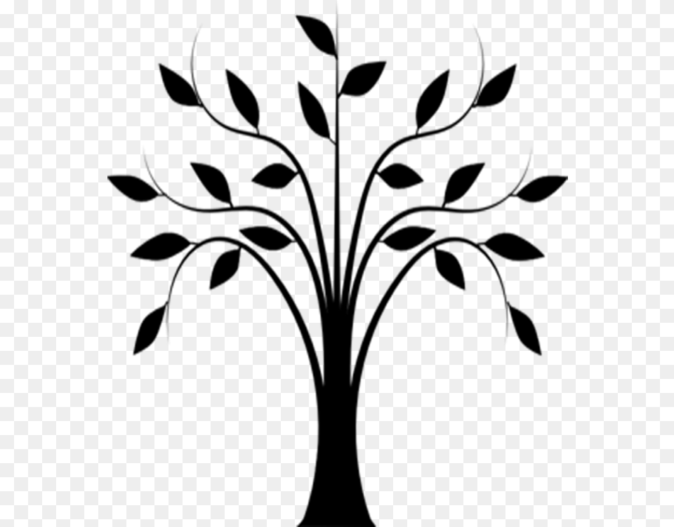 Line Drawing Of Tree Line Drawing Of Tree With Leaves, Gray, Outdoors Free Png