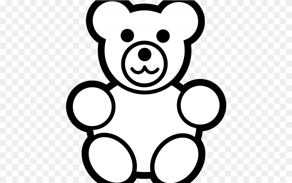 Line Drawing Teddy Bear Clip Art Gummy Bear, Stencil, Teddy Bear, Toy, Animal Free Png