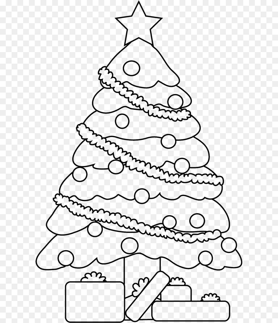 Line Drawing Thristmas Tree Xmas Tree Line Art, Christmas, Christmas Decorations, Festival, Christmas Tree Png Image