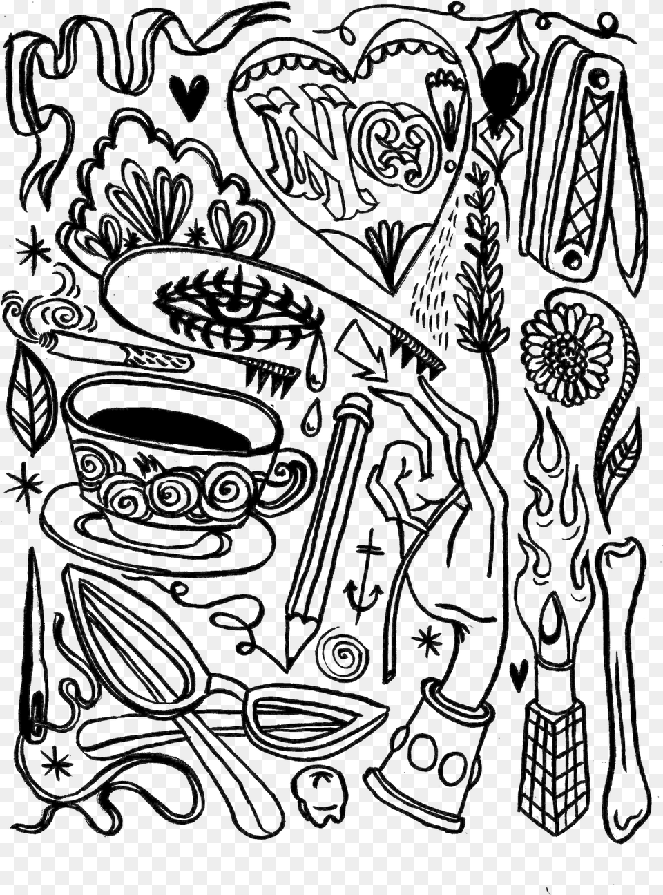 Line Drawings Made By Hand With Black Ink Illustration, Art, Doodle, Drawing Png Image