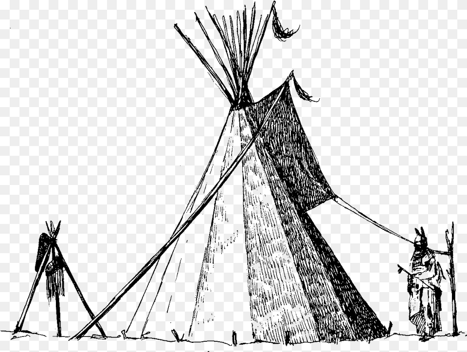 Line Drawings Of Mountainmen Drawings I Like Drawing Teepee, Gray Free Png