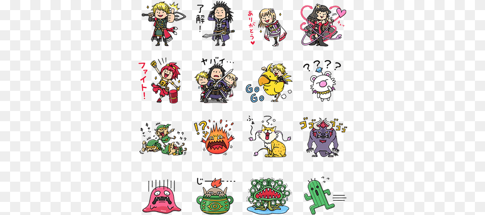 Line Final Fantasy Stickers, Publication, Book, Comics, Baby Free Png Download