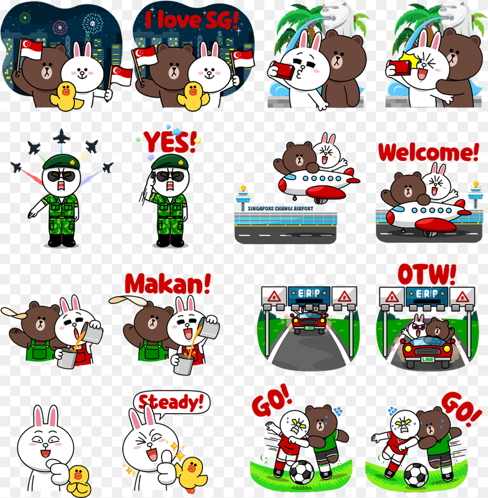 Line Has Launched A Set Of Singapore Themed Animated Singapore Ndp Sticker, Person, Baby, Book, Comics Free Transparent Png
