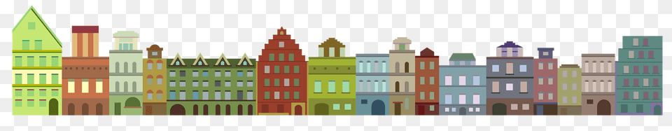 Line Of City Houses Clipart, Urban, Neighborhood, Metropolis, Outdoors Png Image