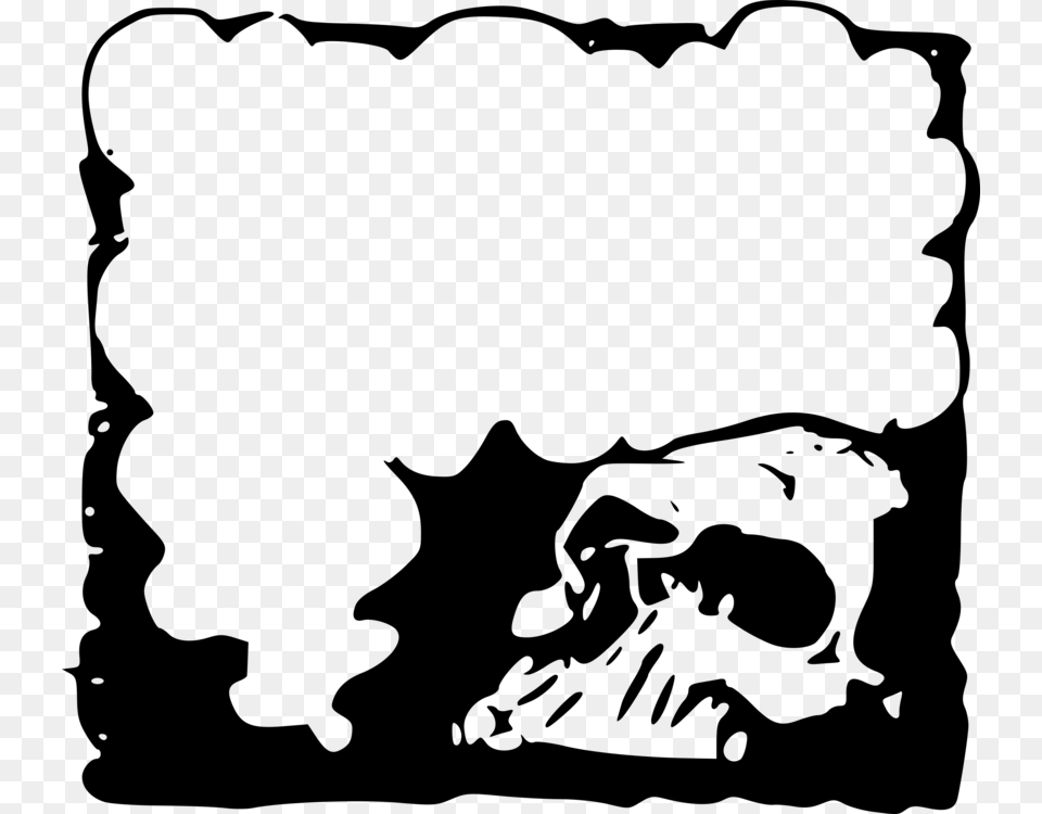 Line Photography Skull Frame, Gray Png Image