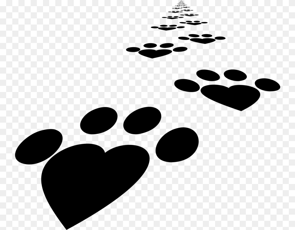 Line Point Black M Paw, Gray Free Png