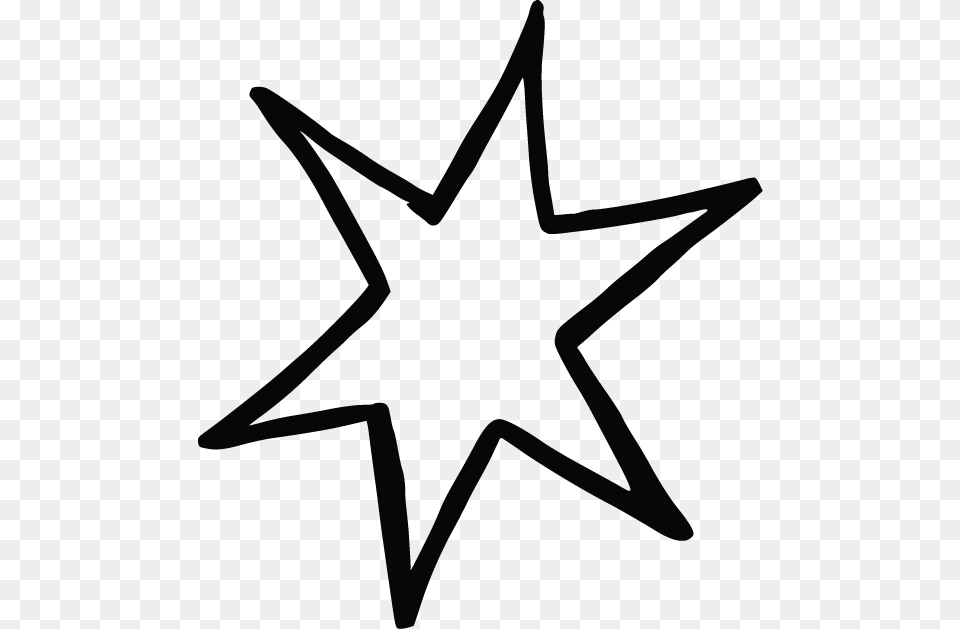 Line Star Black Star Yellow Outline Star Star Black And White Outline, Star Symbol, Symbol, Bow, Weapon Png