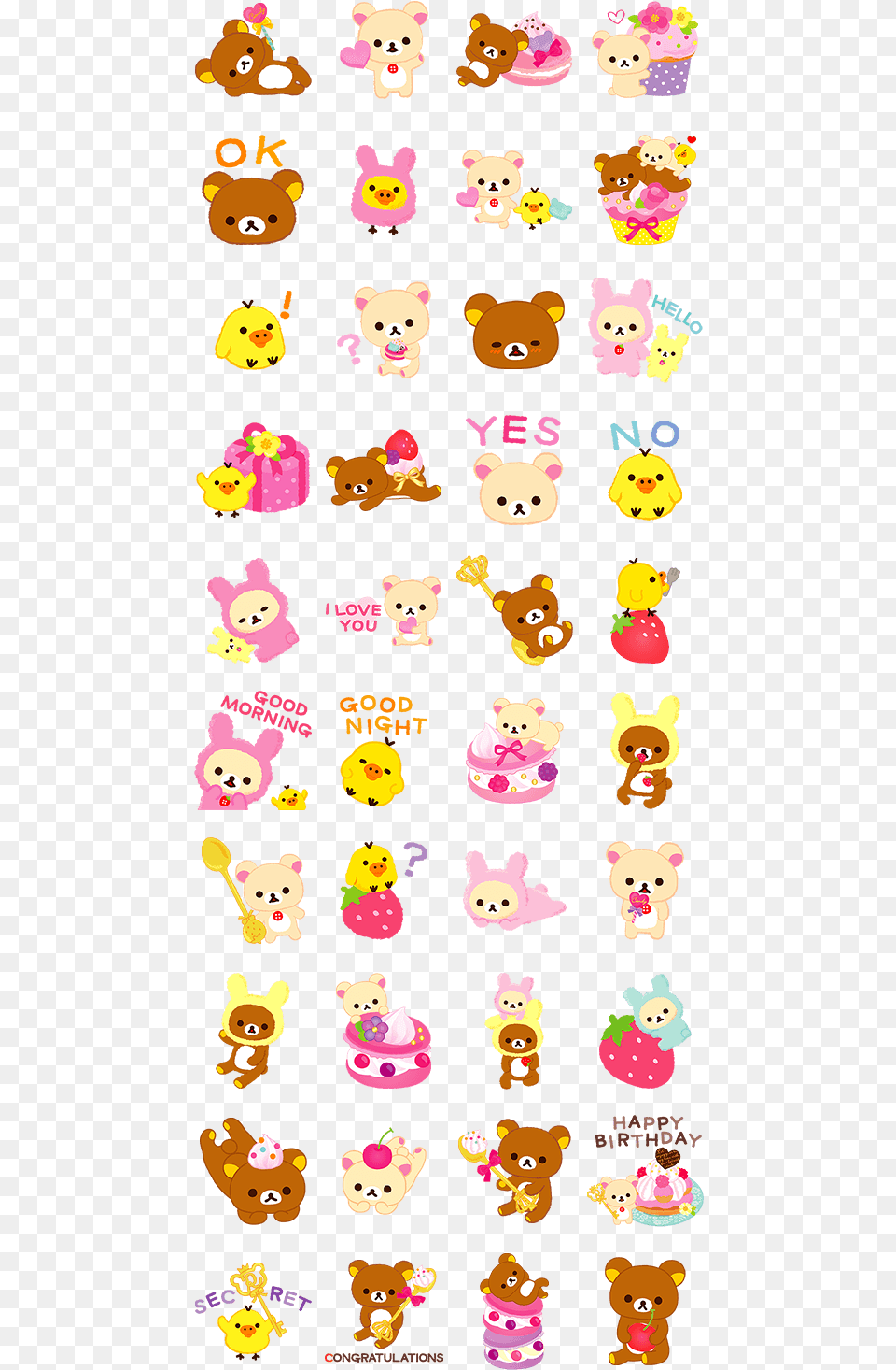 Line Sticker Rilakkuma, Pattern, Animal, Bear, Mammal Free Png