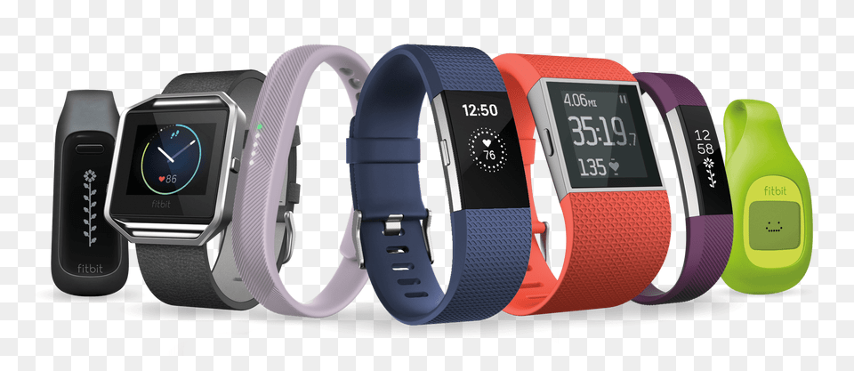 Line Up Of Fitbit Connected Objects, Wristwatch, Arm, Body Part, Person Free Png Download
