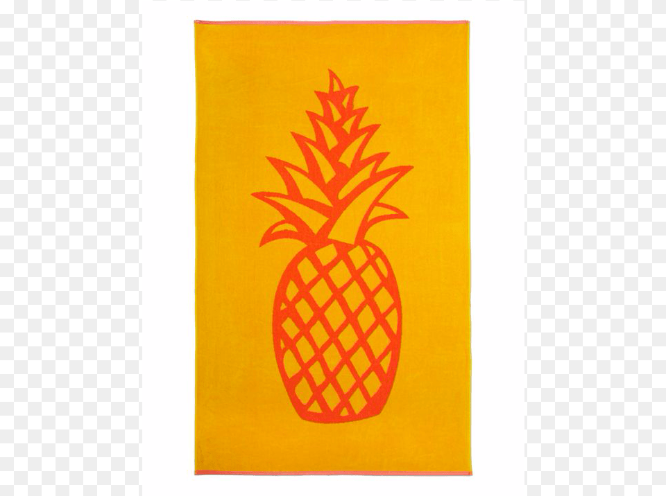 Linea Pineapple Beach Towel Black And White Pineapple, Food, Fruit, Plant, Produce Png Image