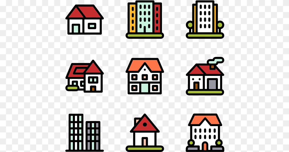Linear Color Types Of Houses Type Of Houses Icon, Neighborhood, Scoreboard Png Image