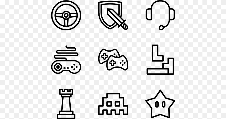Linear Game Design Elements Museum Icons, Gray Free Png
