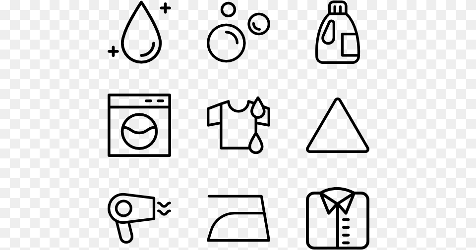Linear Laundry Symbols Phone Email Icon, Gray Free Png
