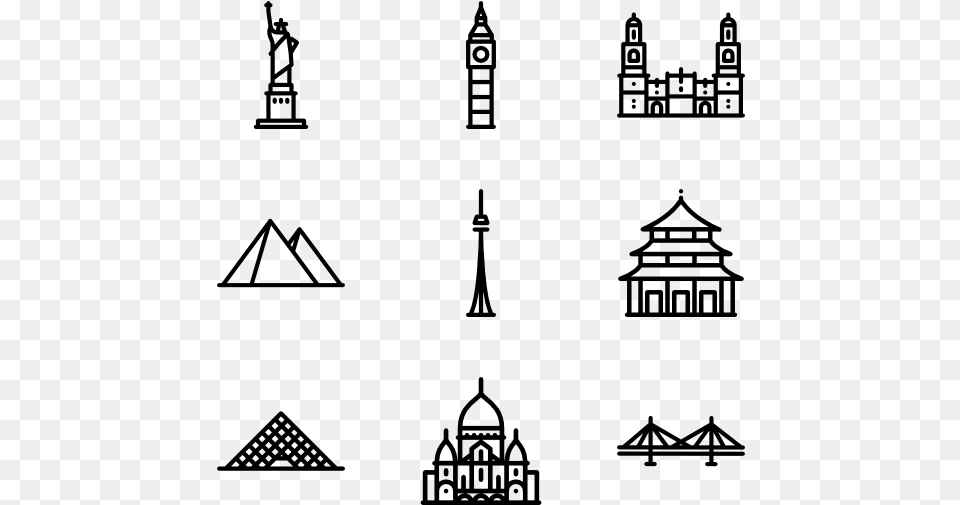 Linear Monuments Monument Icons, Gray Png Image