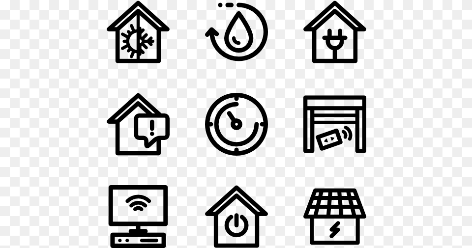 Linear Smart Home Smart Home Icons, Gray Free Png
