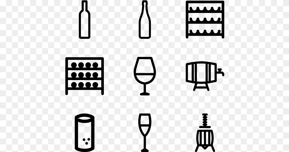 Linear Winery Elements Wine Cellar Icon, Gray Free Transparent Png