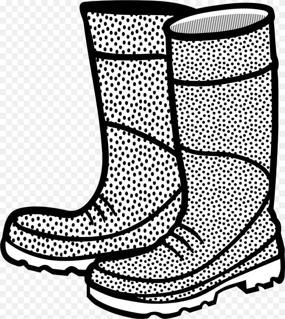 Lineart Clip Arts Rain Boots Clipart Black And White, Boot, Clothing, Footwear Free Png