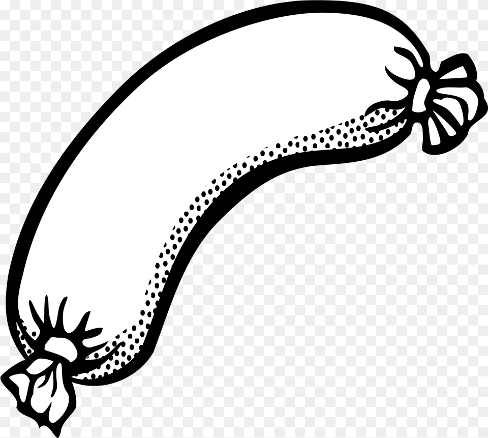 Lineart Clip Arts Sausage Black And White, Banana, Food, Fruit, Plant Png Image