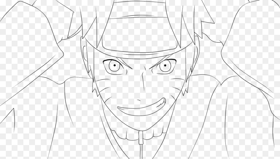 Lineart Naruto Shippuden By Mdesigninc Coloring Book, Gray Free Png