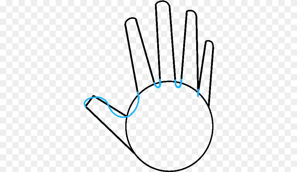 Lineart Waving Hand Draw A Hand Raised, Clothing, Glove, Fork, Light Free Transparent Png