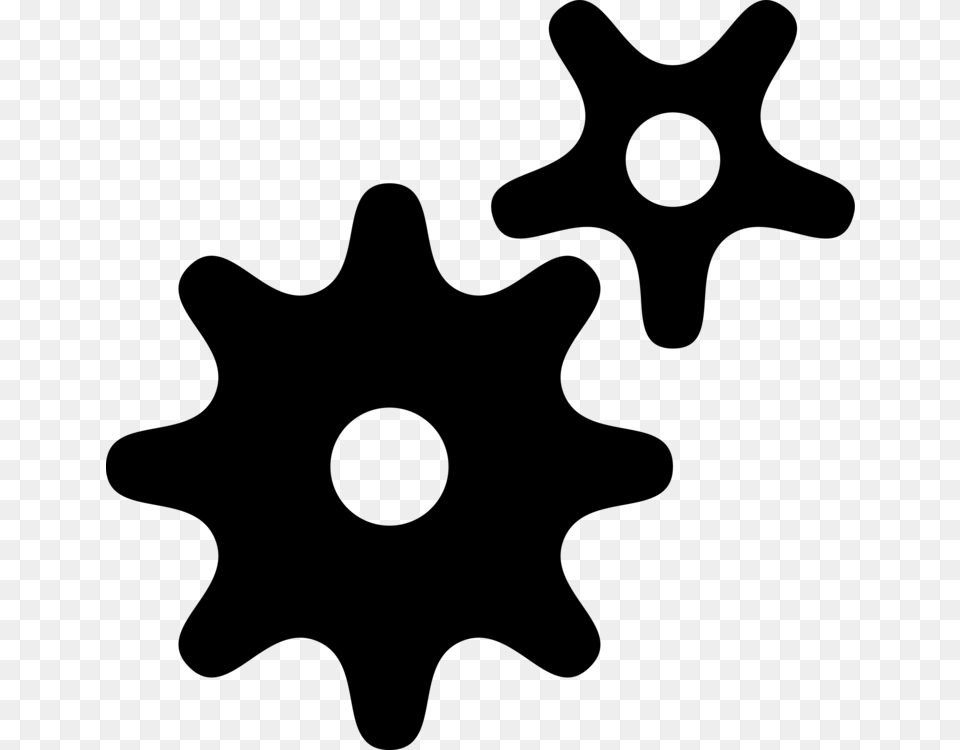 Lineblack And Whitegear Gear Wheel Pictogram, Gray Free Png