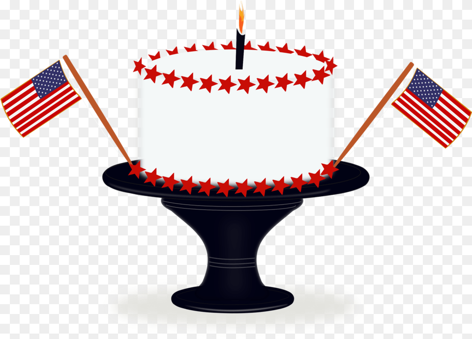 Linecandle Holderbirthday Cake Clipart Royalty Animated Happy Birthday 4th Of July, American Flag, Flag, Birthday Cake, Cream Free Png